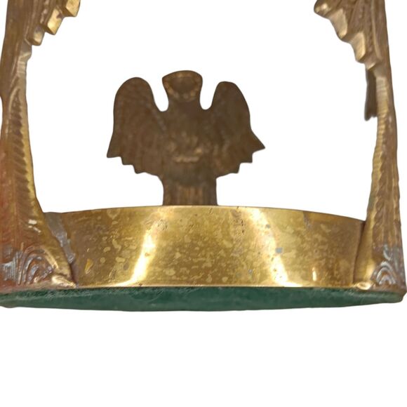 Vintage Brass 3 Angel Pillar Candle Holder Round 5"x5.5" Christmas Easter Decor - Picture 12 of 12